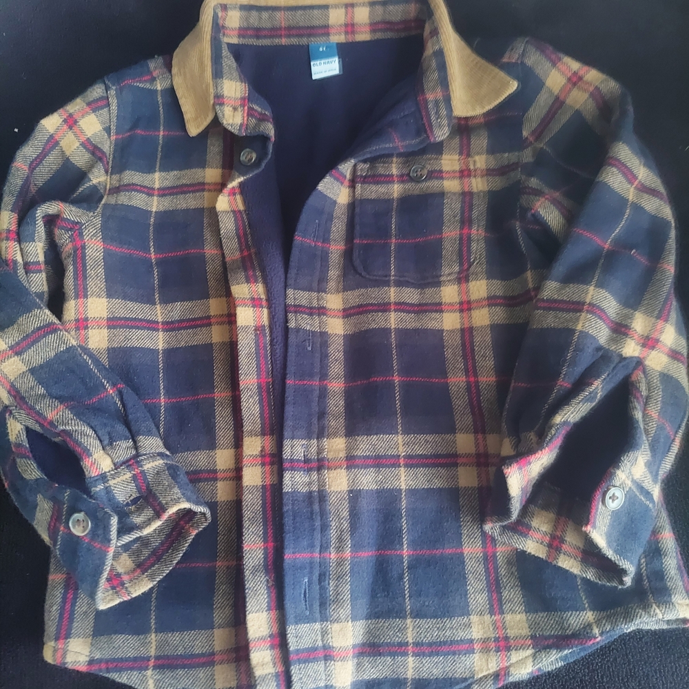 Old Navy Plaid Jacket with Corduroy Detail